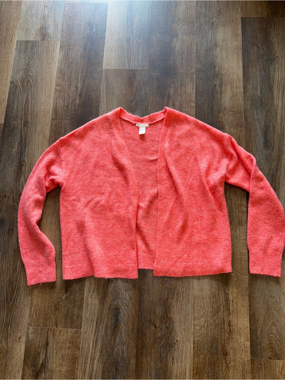 H&M Coral Open-Front Knit Cardigan